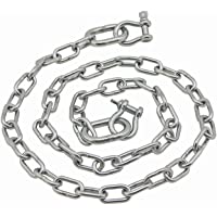 316 de acero inoxidable ancla cadena 5mm x 1-2m (3-16&quot- x 4) con grilletes